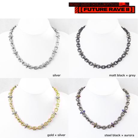 ブラックトライアングルデザイン　ナスカンアンドスパイクショートネックレス ブラックトライアングルデザイン ナスカンアンドスパイク