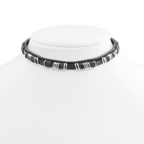 METAL BITS leather choker
