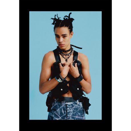 SPIKE & leather short  necklace