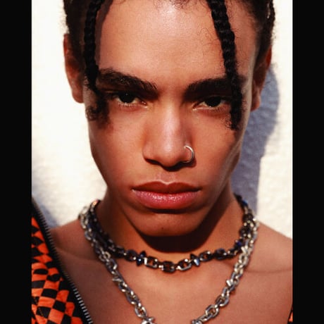 SPIKE & oval chain short necklace