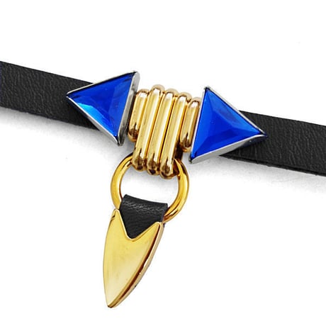TUSK jewel choker (black × blue)