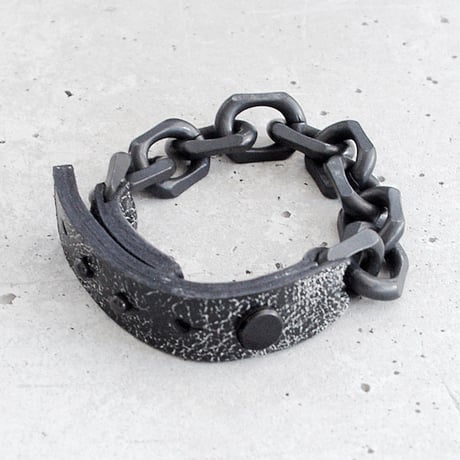BIG CHAIN & leather bracelet