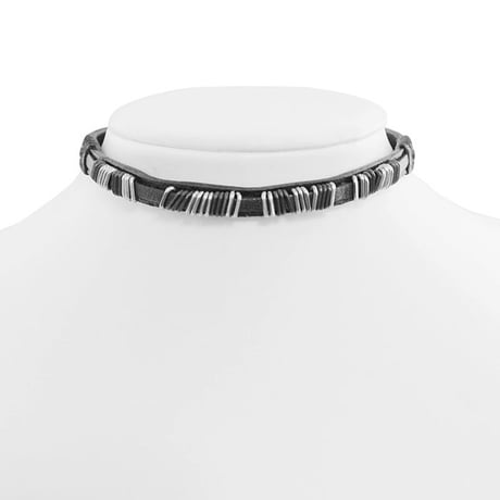 METAL BITS leather choker