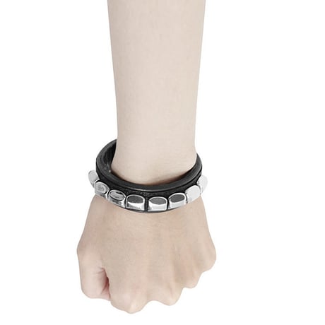 CHEVRON studs leather bracelet
