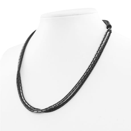 2TONE BLOCK CHAIN middle necklace