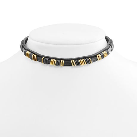 METAL BITS leather choker