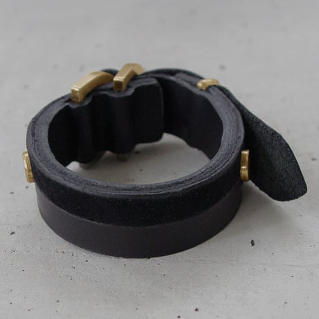 BI COLOR leather D bracelet
