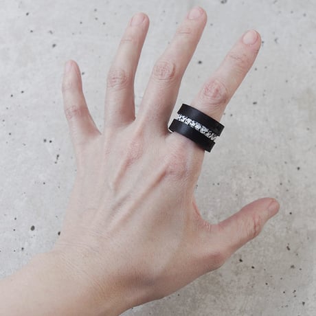 LINE leather ring