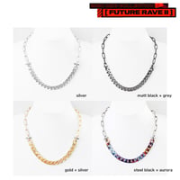 FLAT LINK chain & spike short necklace