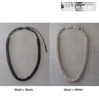 CHAIN & MESH leather short necklace