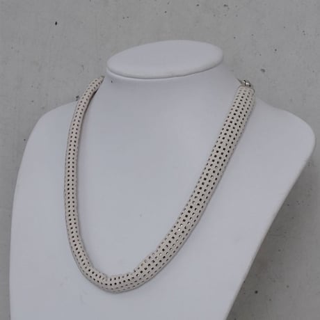 CHAIN & MESH leather short necklace