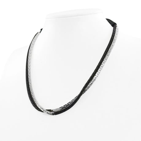 2TONE BLOCK CHAIN middle necklace