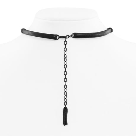 2TONE BLOCK CHAIN middle necklace