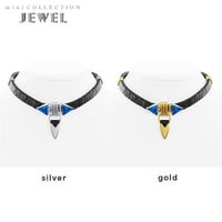 TUSK jewel choker (black × blue)