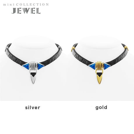 TUSK jewel choker (black × blue)