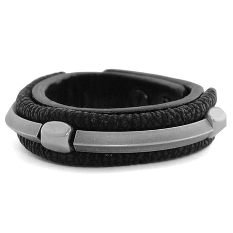 CHEVRON studs & metal tube leather bracelet