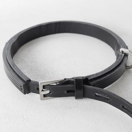 LAYERED leather long belt choker