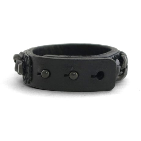 2 TONE CHAIN & LEATHER bracelet