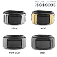 TRIPLICATE square ring leather bracelet