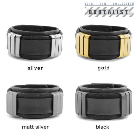 TRIPLICATE square ring leather bracelet