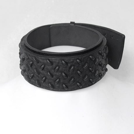 CHECKER PLATE studs leather big choker
