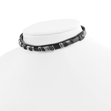 METAL BITS leather choker