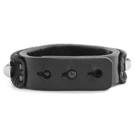 CHEVRON studs & metal tube leather bracelet