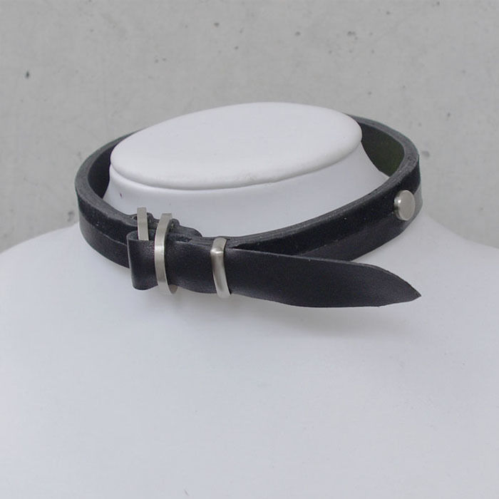 BLACK TRIANGLE DESIGN バイカラーレザーDチョーカー BI COLOR leather D choker | BLACK TRIANGLE DESI