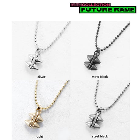 SPIKE & ball chain middle necklace