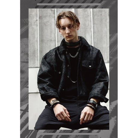 TRIPLICATE square ring leather bracelet