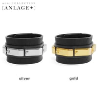 METAL plate line leather bracelet