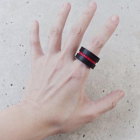 LINE leather ring