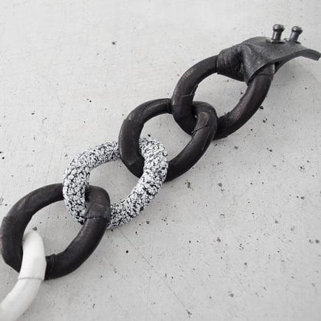 WRAPPED LEATHER big chain bracelet