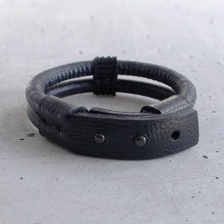 SHOCK CODE & leather double bracelet