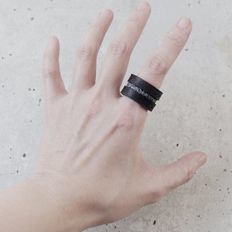 LINE leather ring