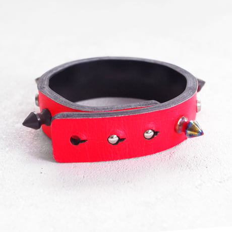 SPIKE leather bracelet(neon)