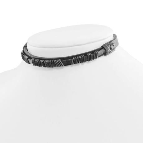 METAL BITS leather choker