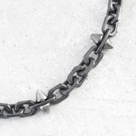 SPIKE & oval chain short necklace