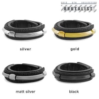 CHEVRON studs & metal tube leather bracelet