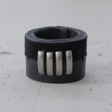 BI COLOR 4 bars leather ring