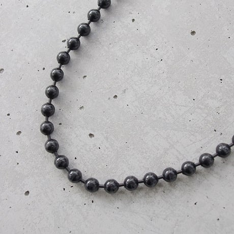 BALL CHAIN & leather middle necklace