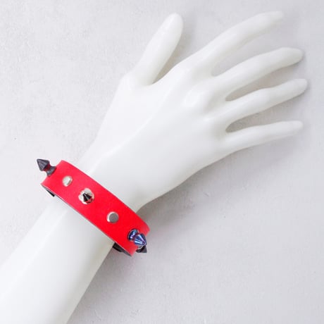 SPIKE leather bracelet(neon)