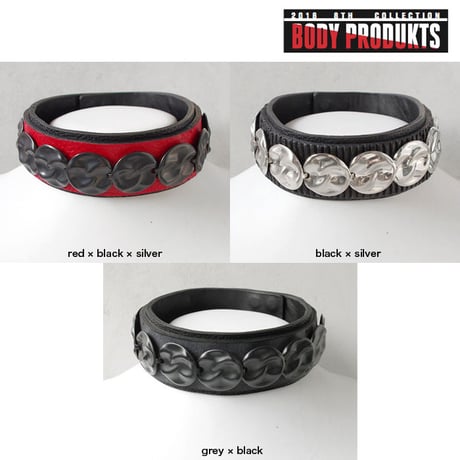 CIRCLE PLATE leather choker