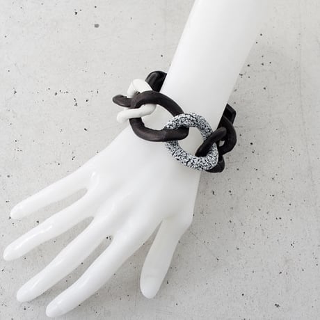 WRAPPED LEATHER big chain bracelet