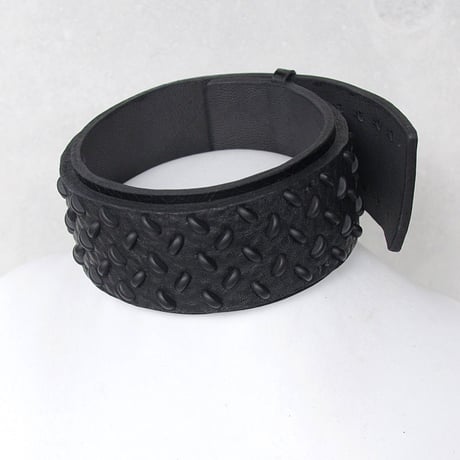 CHECKER PLATE studs leather big choker