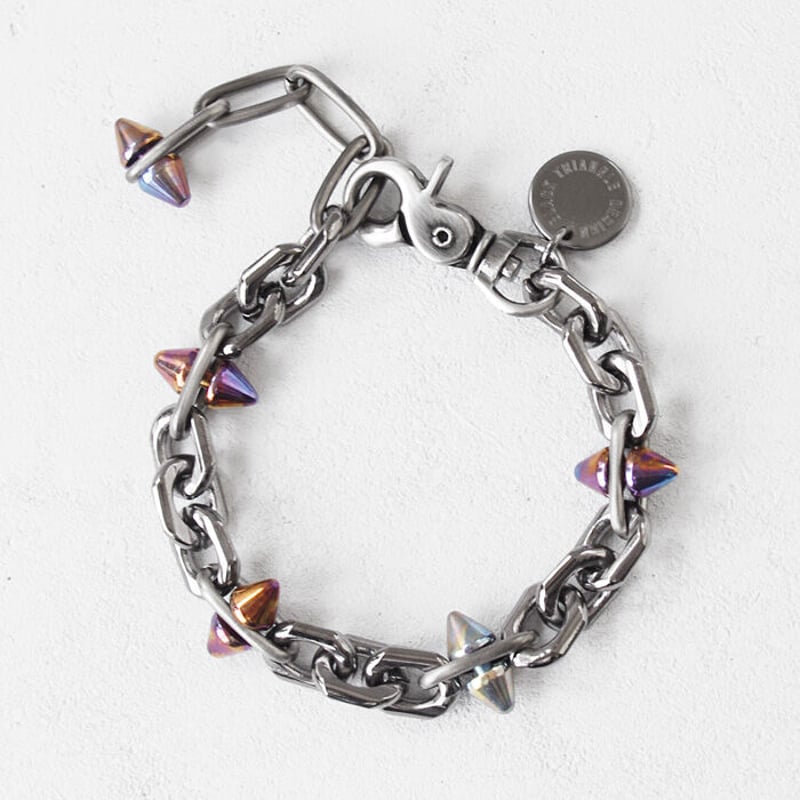 SPIKE & oval chain bracelet | BLACK TRIANGLE DE SPIKE & oval chain bracelet | BLACK TRIANGLE DE