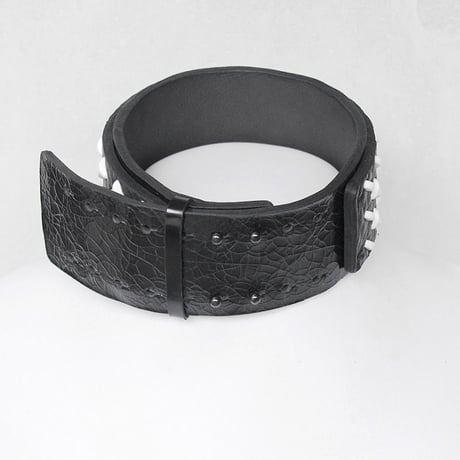 CHECKER PLATE studs leather big choker