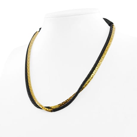 2TONE BLOCK CHAIN middle necklace