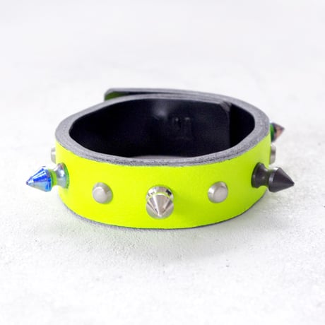 SPIKE leather bracelet(neon)