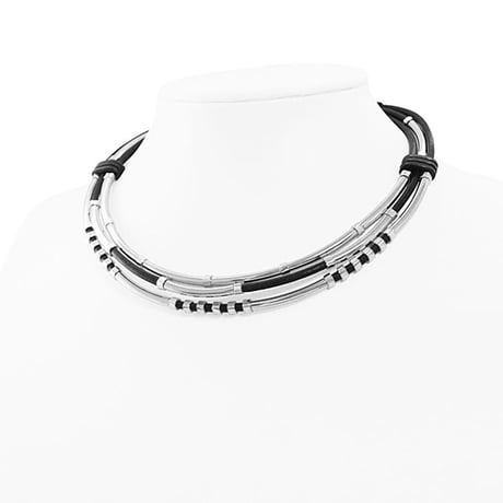 LAYERED TUBE leather necklace